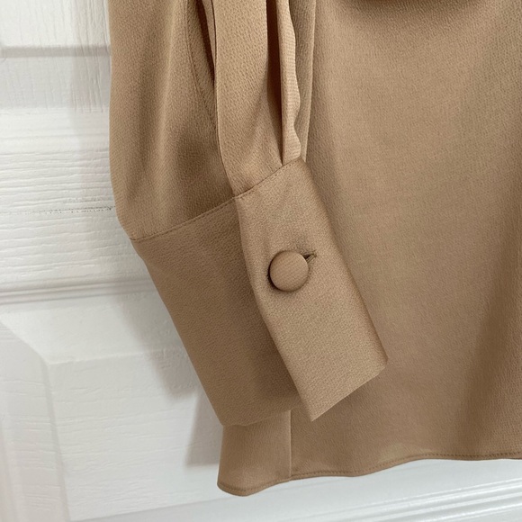 Vince Camuto Satin Faux Wrap Top - Picture 4 of 6